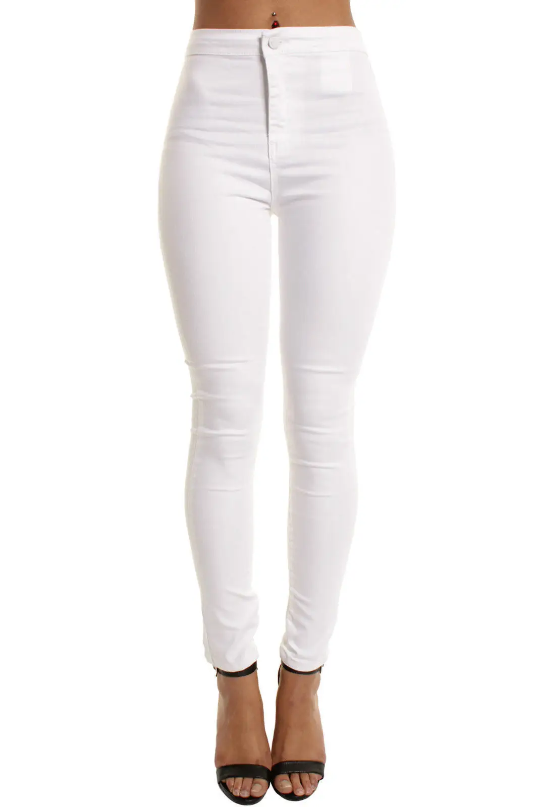 White Slim Fit Ripped Knee Jeans for Women - Image 2