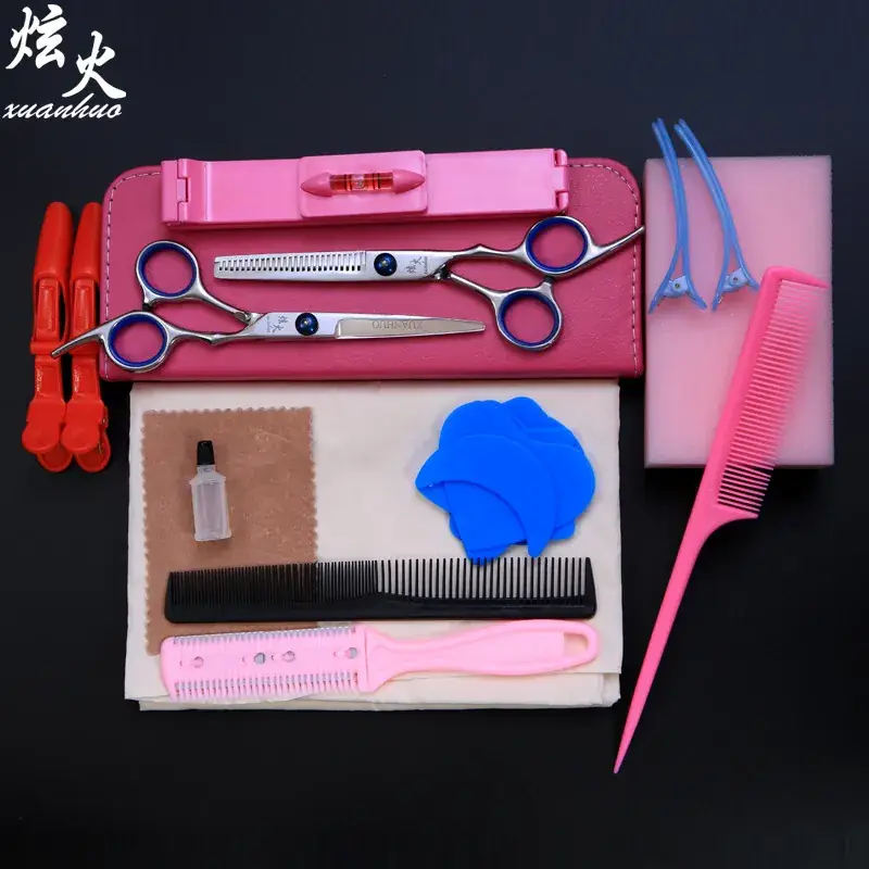 Family Hair Salon Scissors Set with Blue Handles - Image 4