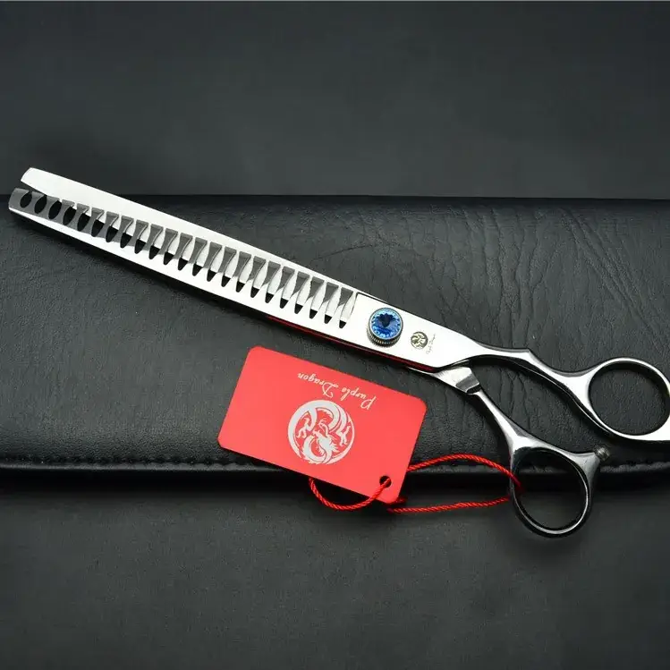 Zilong 8.0" High Grade Silver Paint Pet Tooth Scissors - Image 2