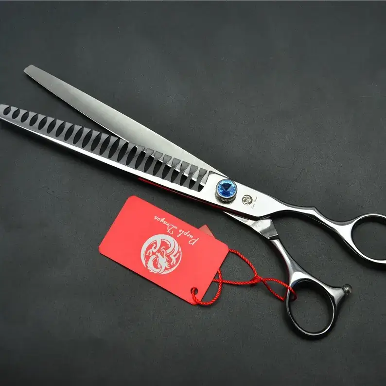Zilong 8.0" High Grade Silver Paint Pet Tooth Scissors - Image 3