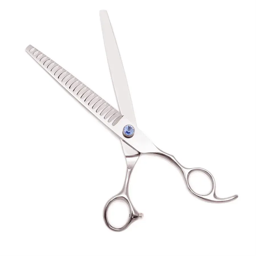 Zilong 8.0" High Grade Silver Paint Pet Tooth Scissors - Image 4