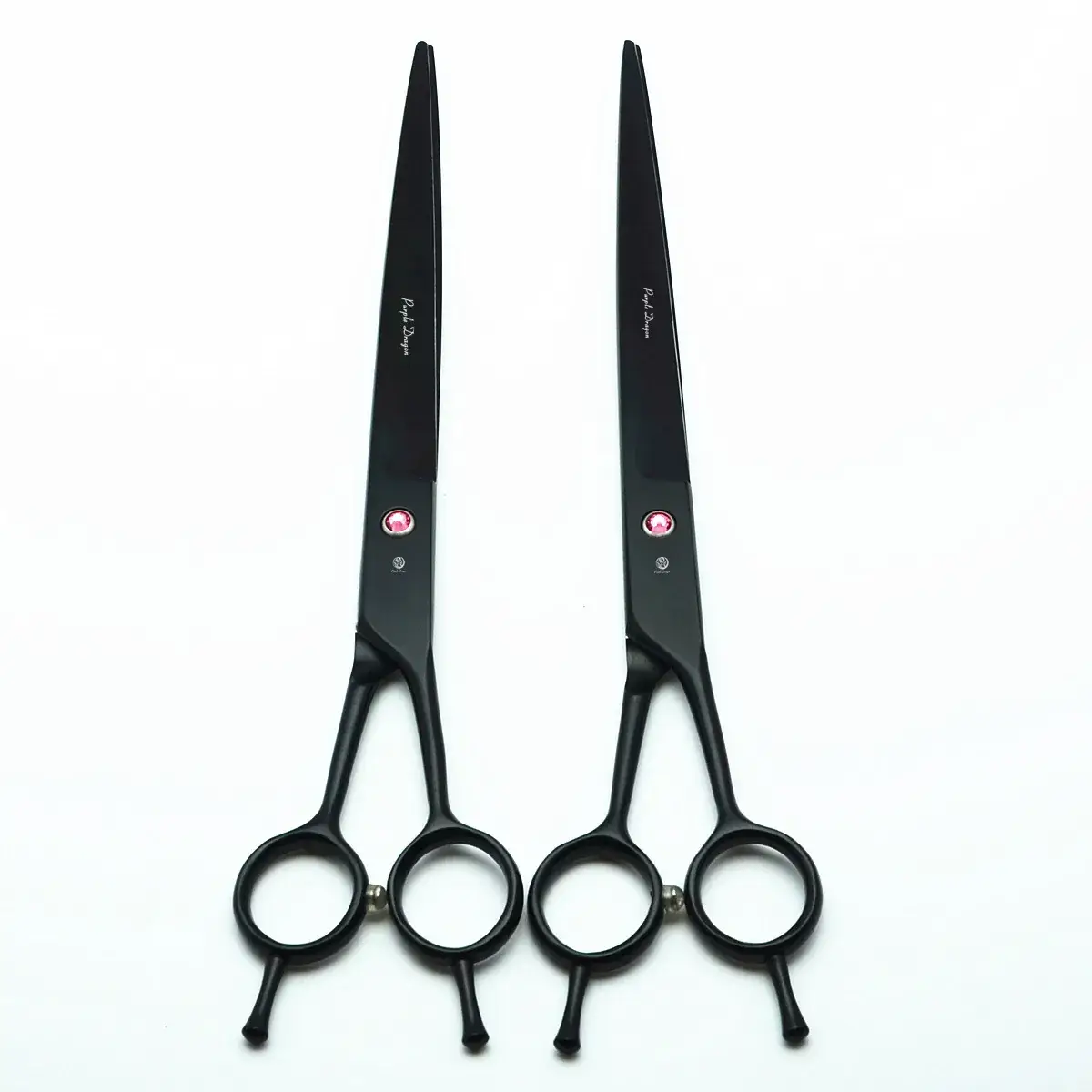 9.0 Inch Purple Dragon Black Pet Scissors Flat Straight Delivery Bag - Image 3