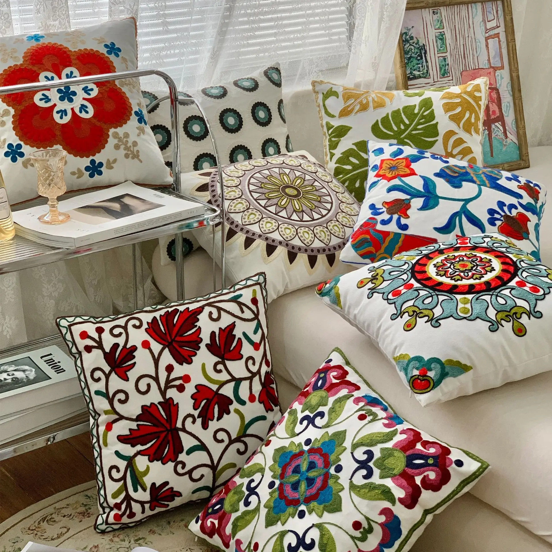 Mixed Flower Cushion Covers for Home Decor - Image 43