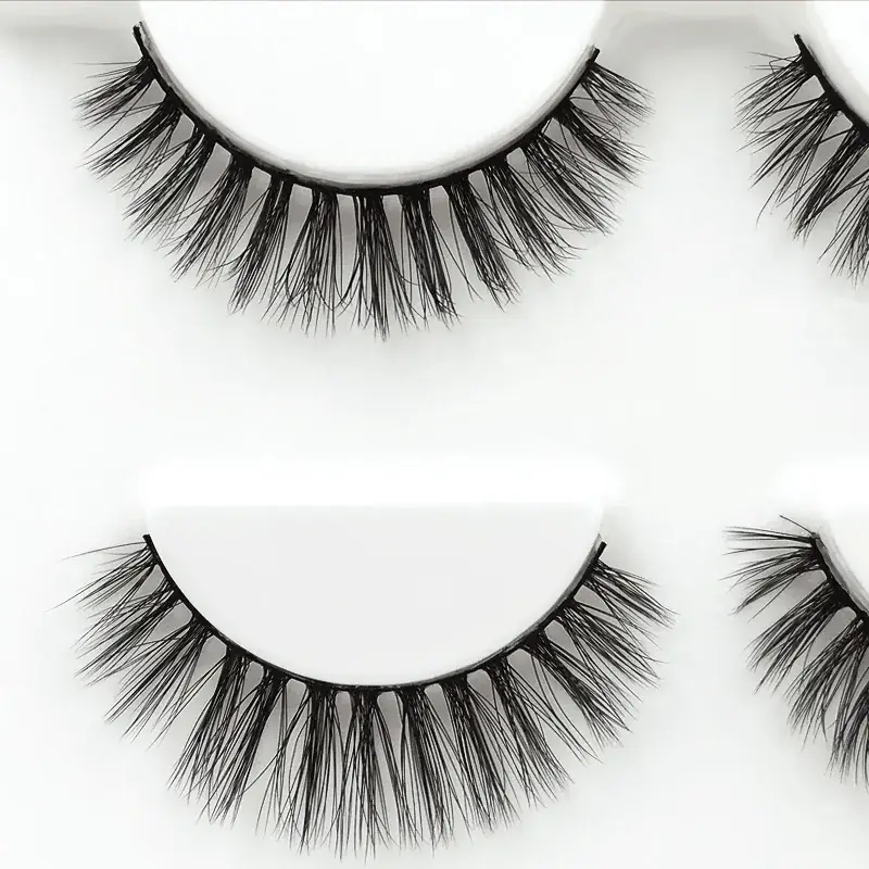 Natural Mink False Eyelashes 3D-X04 Cross Design 3 Pairs - Image 4