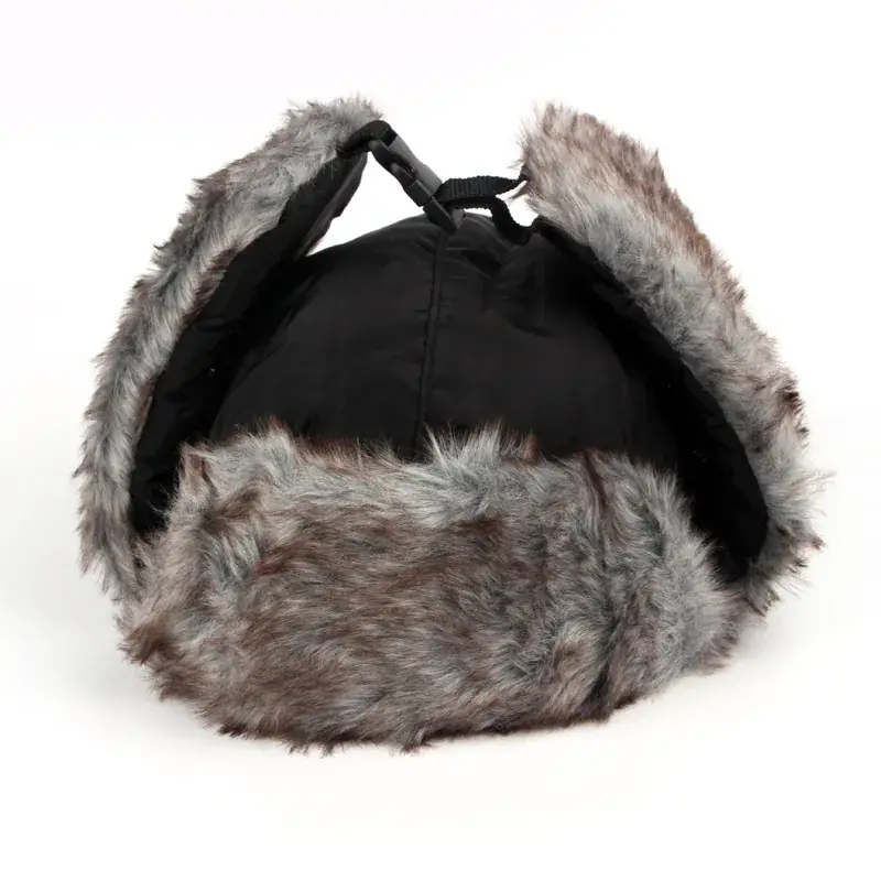 Men's Winter Neck Warmer with Fur Cap Solid Color