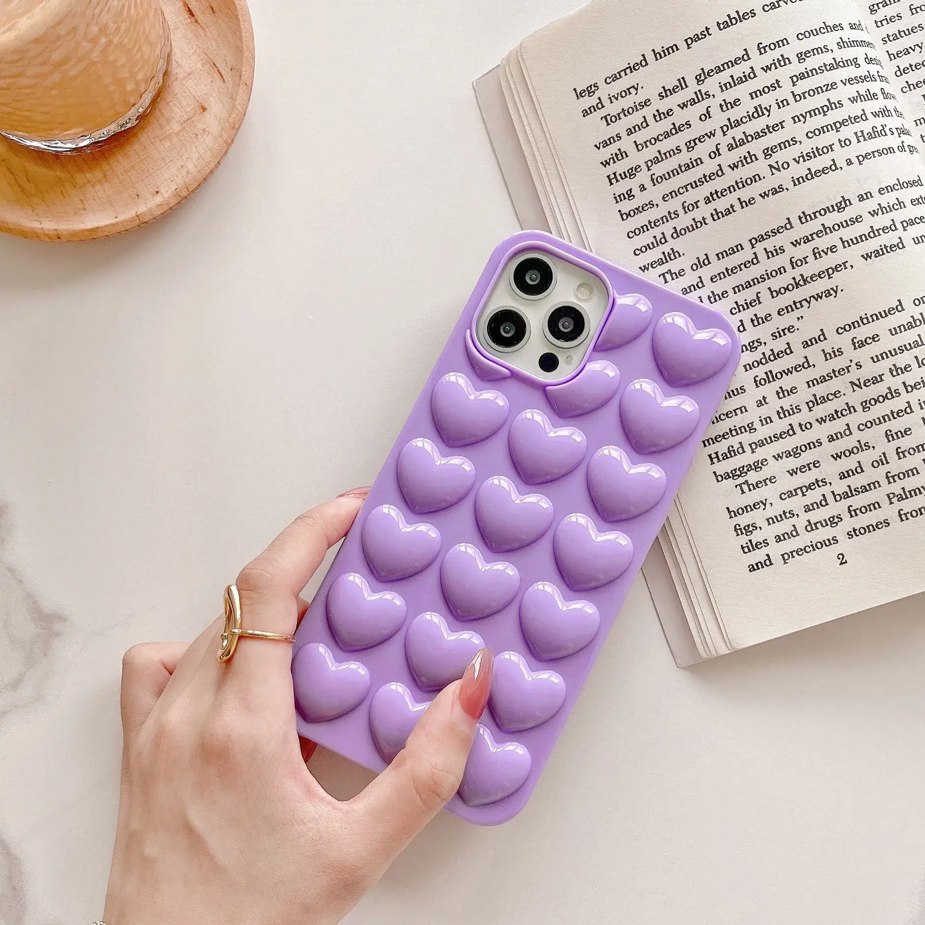Korean Candy-Colored 3D Heart Silicone iPhone Case