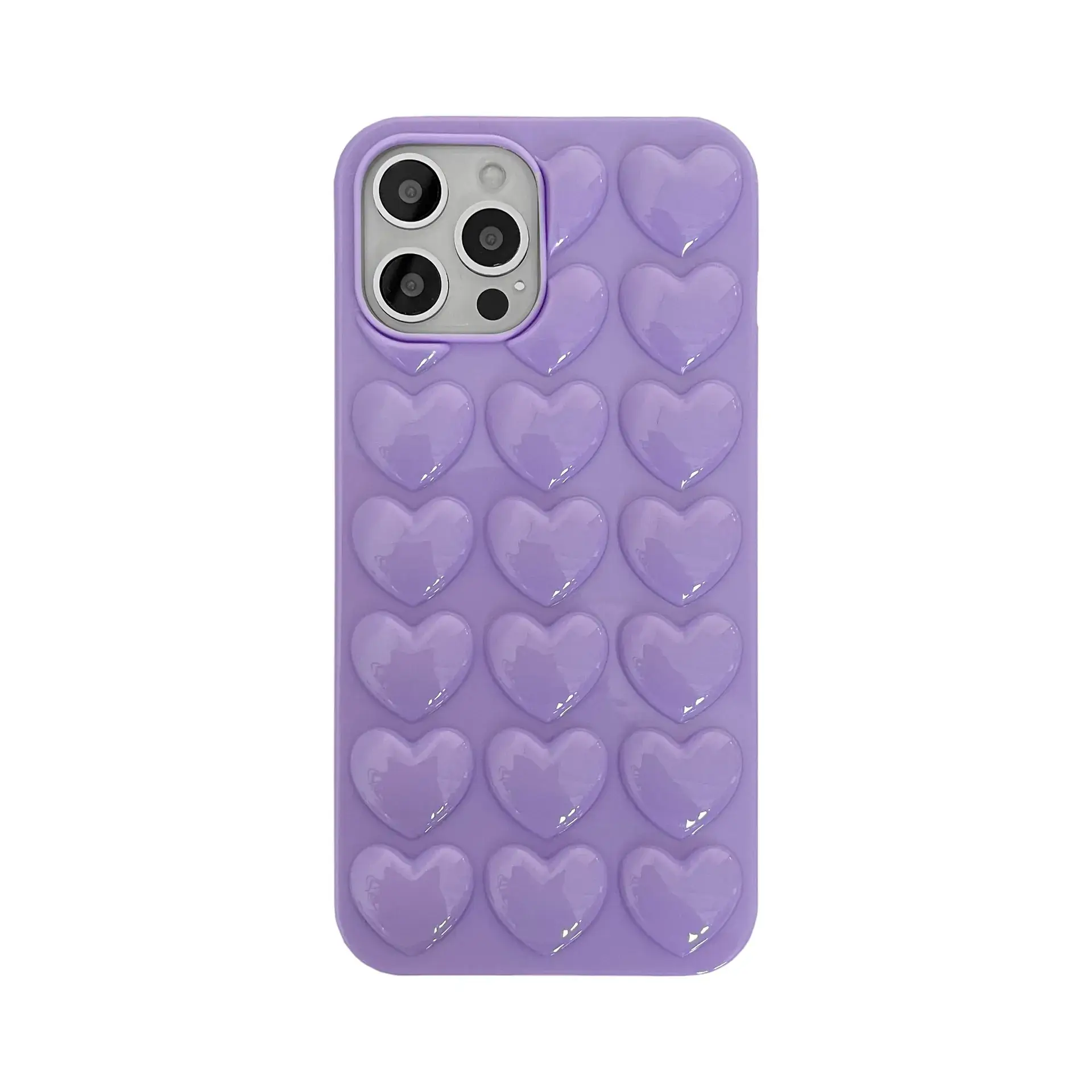 Korean Candy-Colored 3D Heart Silicone iPhone Case