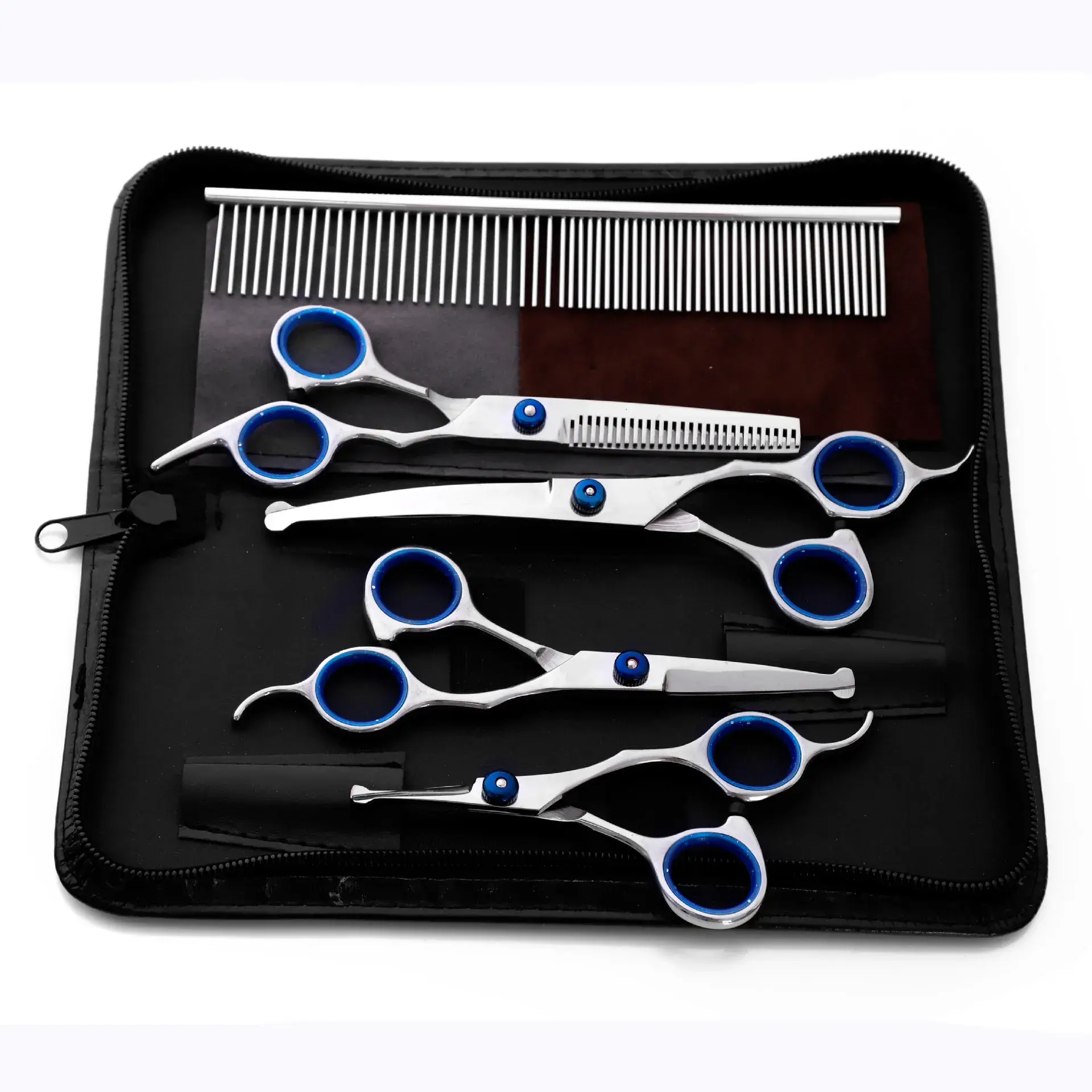 Pet Scissors 7 Inch Straight Curved Hair Trimming Set - Image 14