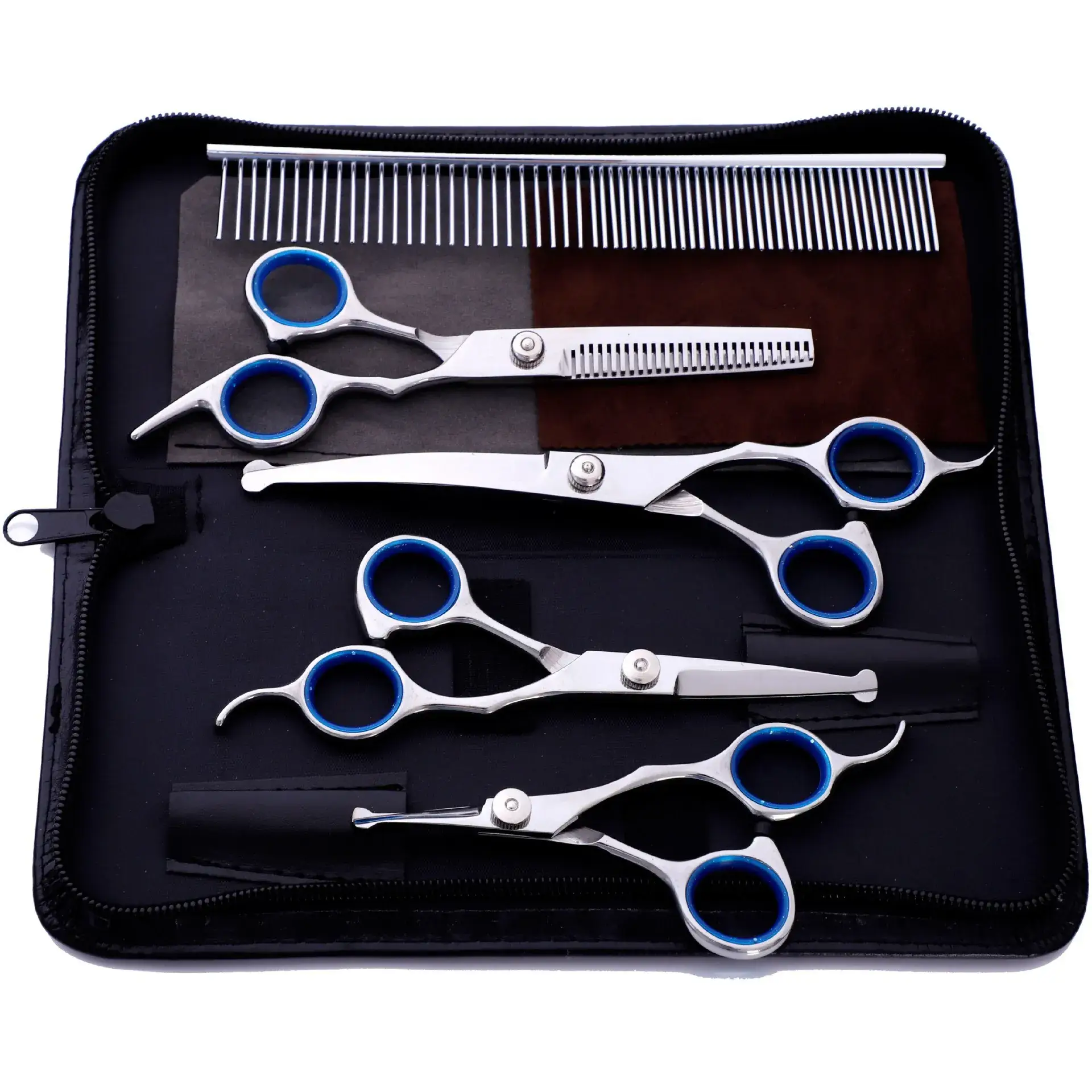 Pet Scissors 7 Inch Straight Curved Hair Trimming Set - Image 23