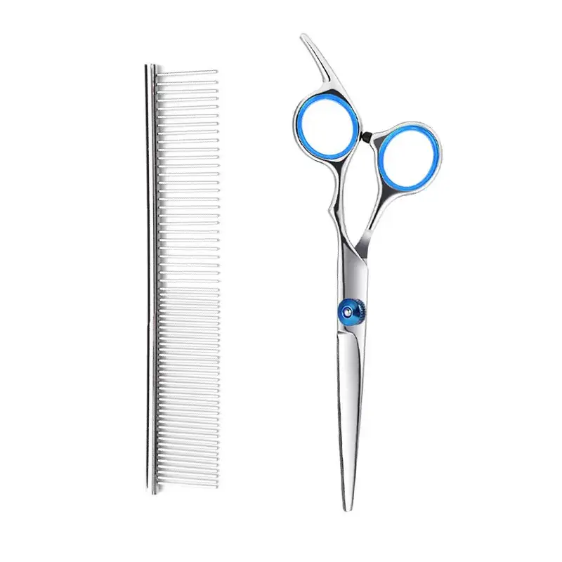 Pet Scissors 7 Inch Straight Curved Hair Trimming Set - Image 9