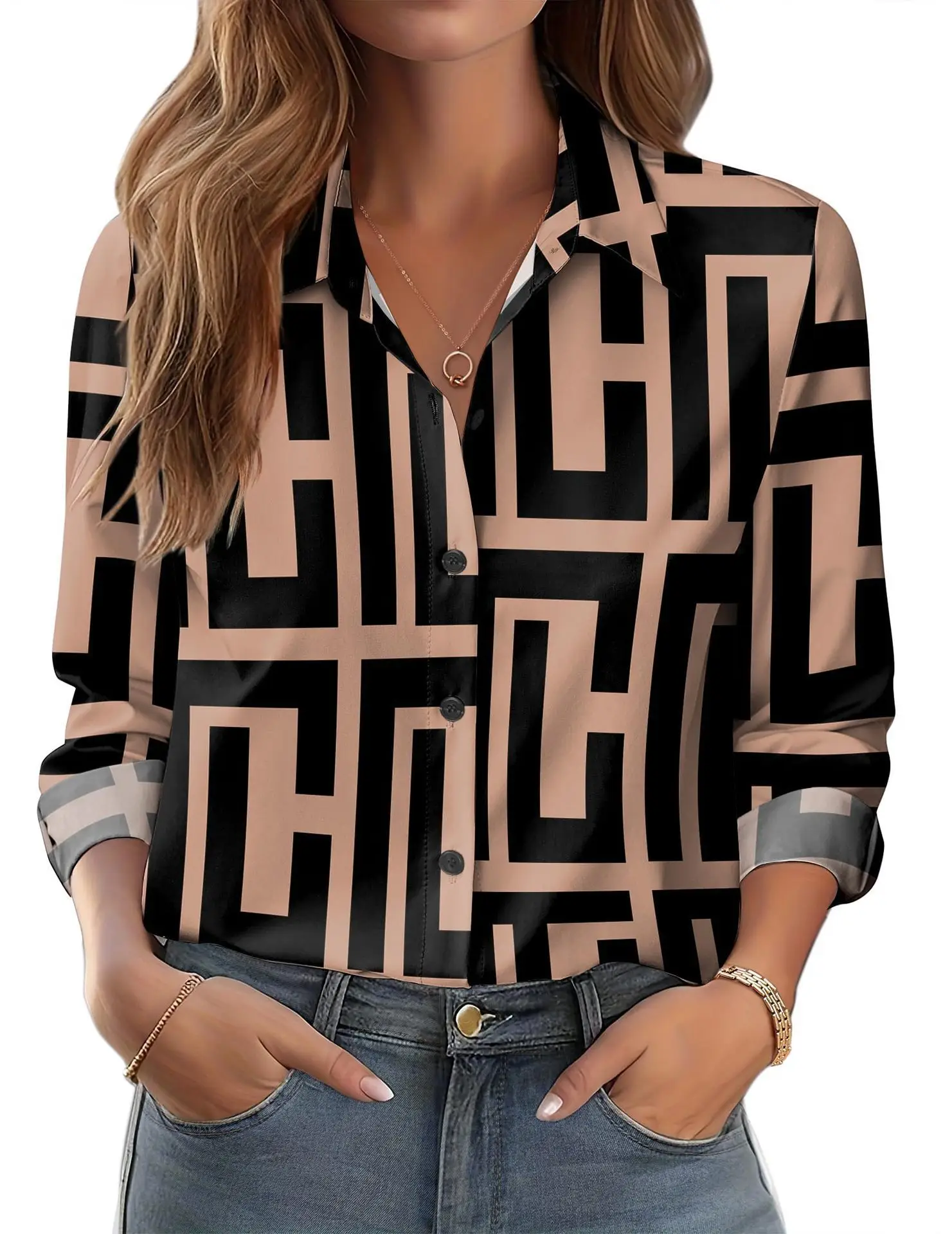 2025 Women's 3D Printed Floral Shirt White Summer Casual - Image 21
