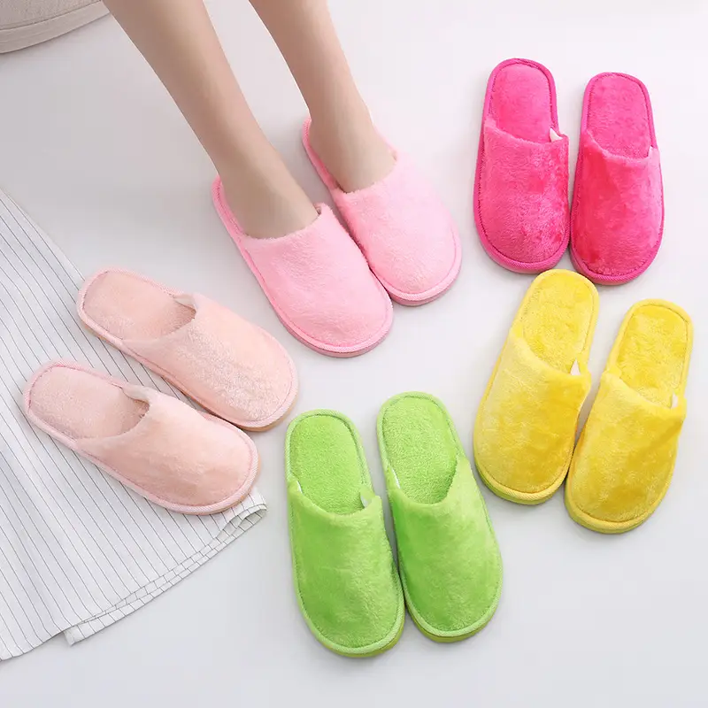 New plush indoor home autumn and winter wooden floor warm EVA moon cotton slippers Cixi