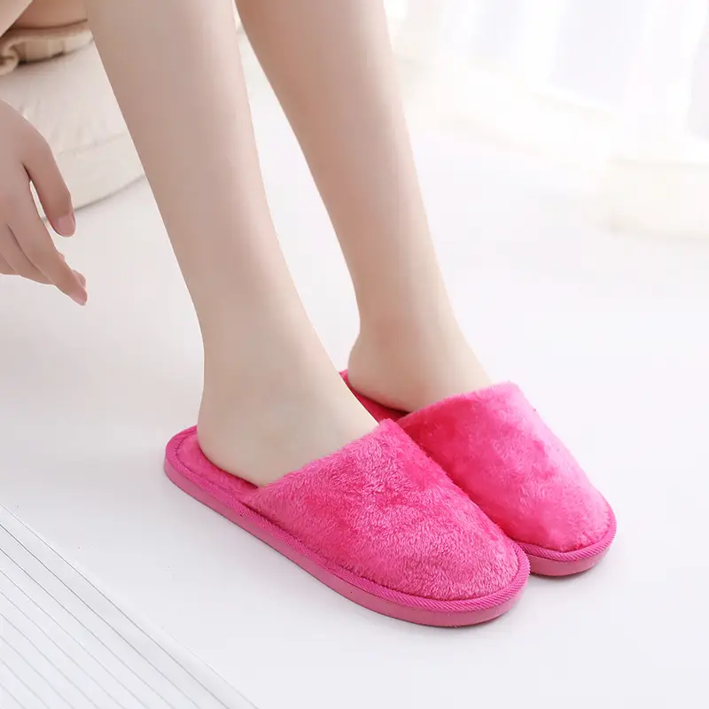 New plush indoor home autumn and winter wooden floor warm EVA moon cotton slippers Cixi