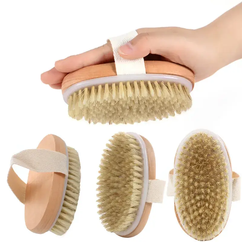Double-Sided Massage Brush Wooden Handle Luffa Bath Brush - Image 20