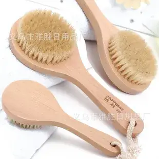 Double-Sided Massage Brush Wooden Handle Luffa Bath Brush — feature 38