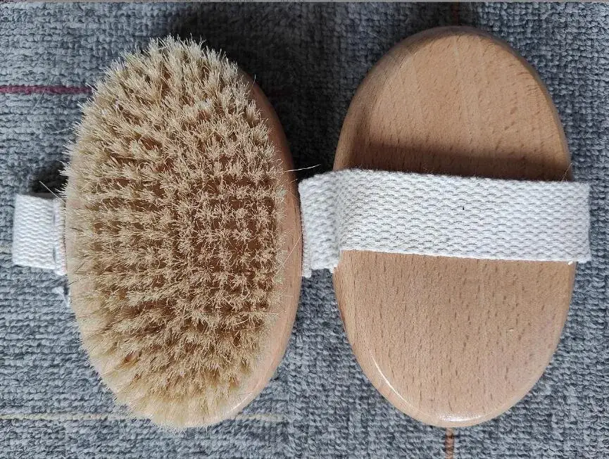 Double-Sided Massage Brush Wooden Handle Luffa Bath Brush - Image 10