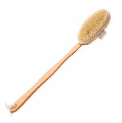 Double-Sided Massage Brush Wooden Handle Luffa Bath Brush - Image 6