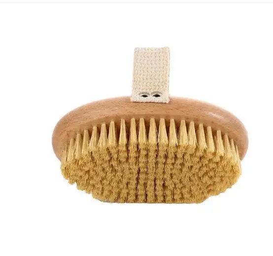 Double-Sided Massage Brush Wooden Handle Luffa Bath Brush - Image 9