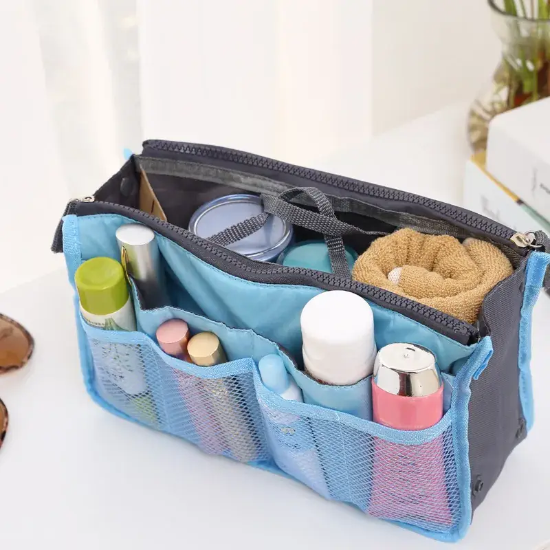 Purple Double Zipper Cosmetic Storage Bag - Image 17