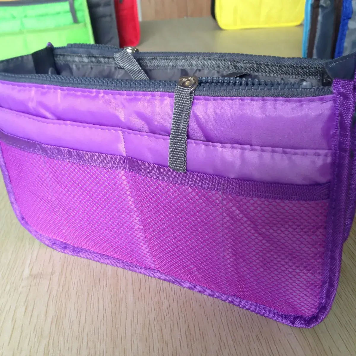 Purple Double Zipper Cosmetic Storage Bag - Image 4