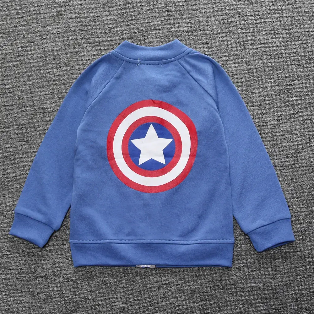 Blue One-Piece Boys' Coat with Zipper Closure