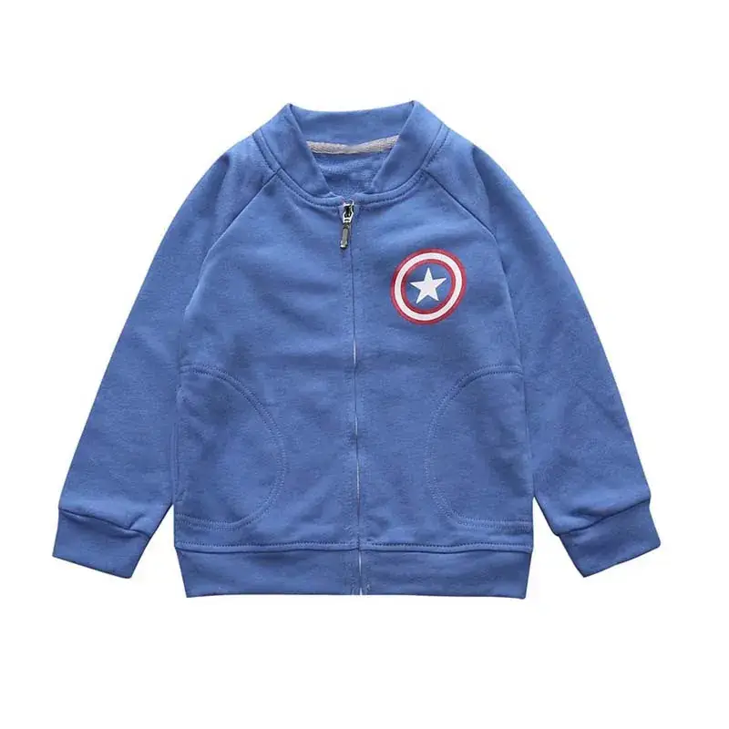 Blue One-Piece Boys' Coat with Zipper Closure
