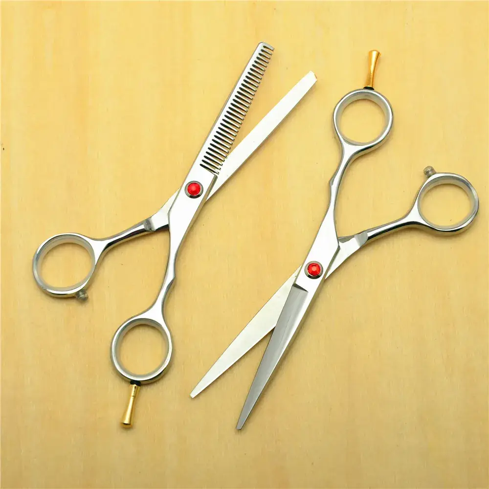 5.5 Inch Silver Barber Scissors Tooth Thin Haircut