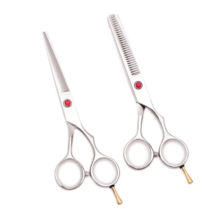 5.5 Inch Silver Barber Scissors Tooth Thin Haircut