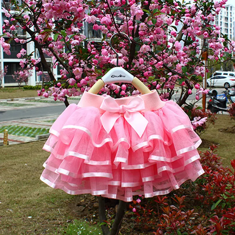 Girls Gauze Skirt Dress Pink White Korean Style