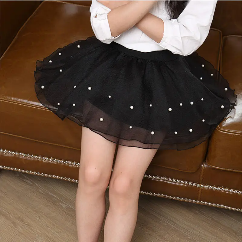 Girls Gauze Skirt Dress Pink White Korean Style