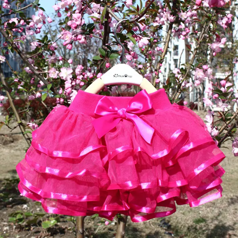 Girls Gauze Skirt Dress Pink White Korean Style
