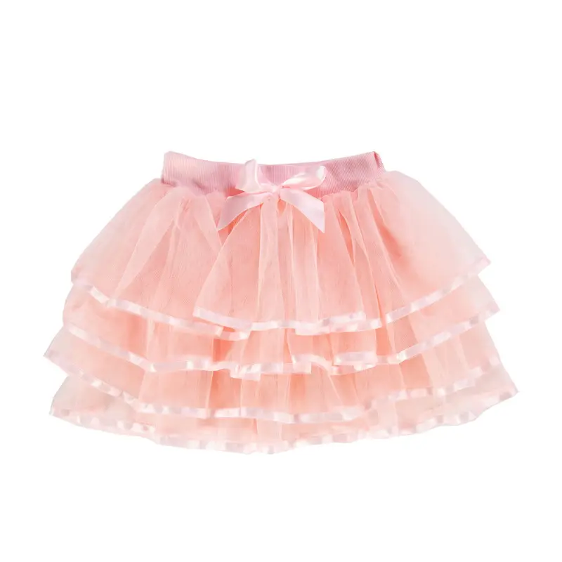 Girls Gauze Skirt Dress Pink White Korean Style