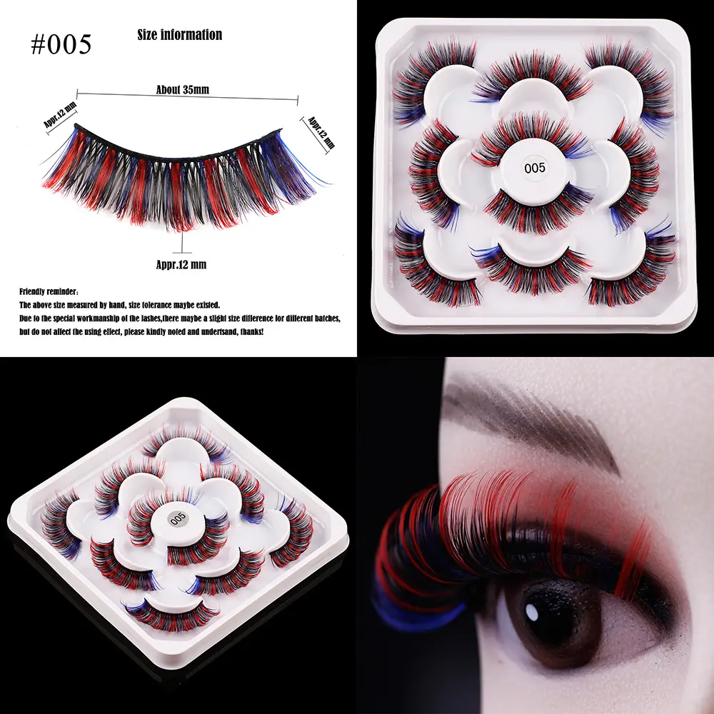 Wholesale False Eyelashes 5 Pairs Thick Curled — feature 2