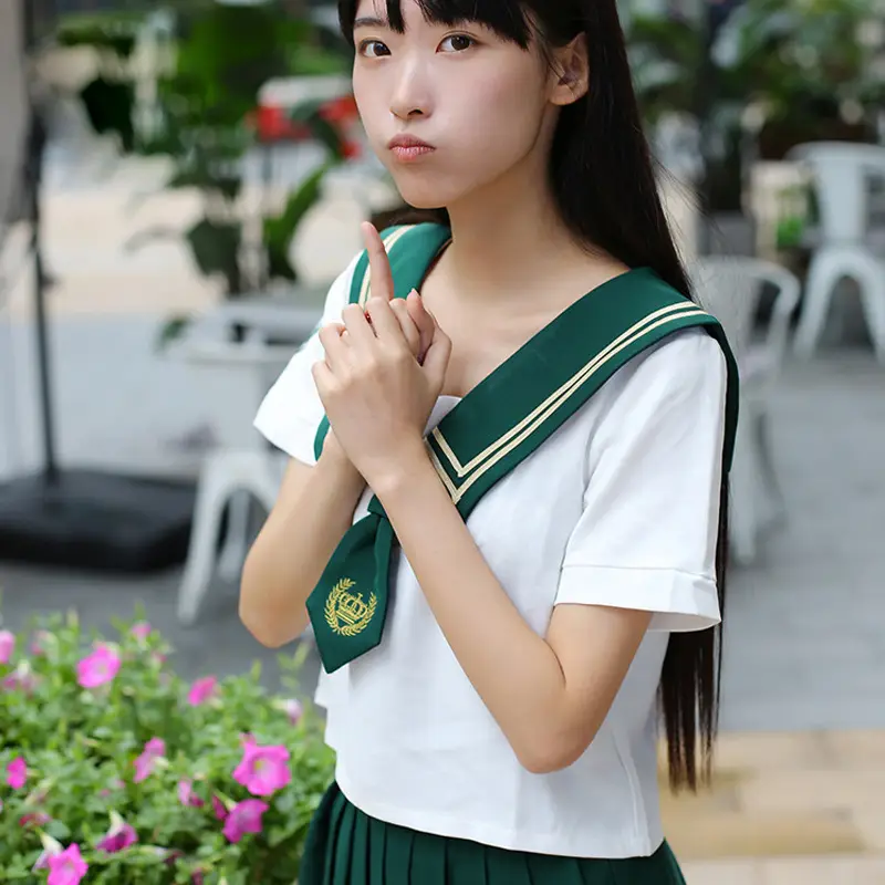 Japanese School Style Sailor Suit Set Light Blue