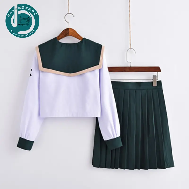 Japanese School Style Sailor Suit Set Light Blue — feature 3