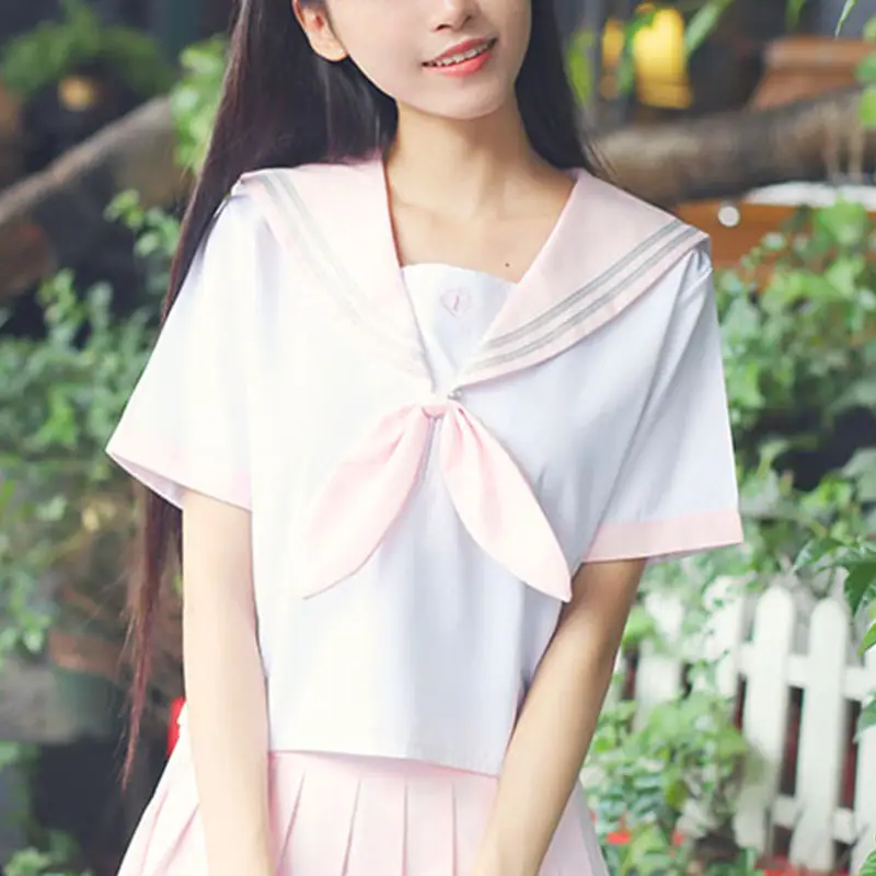 Japanese School Style Sailor Suit Set Light Blue — feature 4