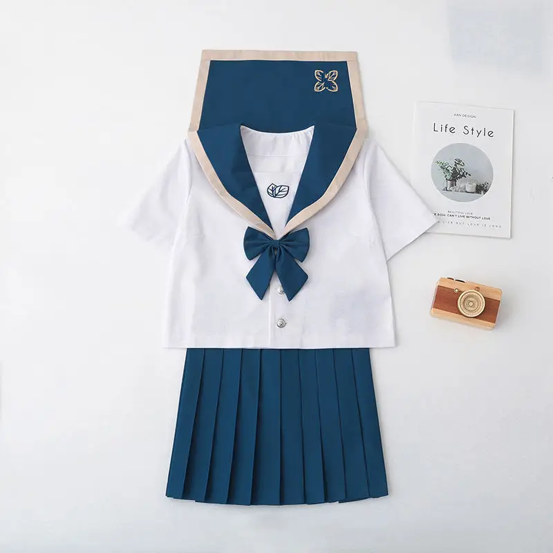 Japanese School Style Sailor Suit Set Light Blue — feature 6