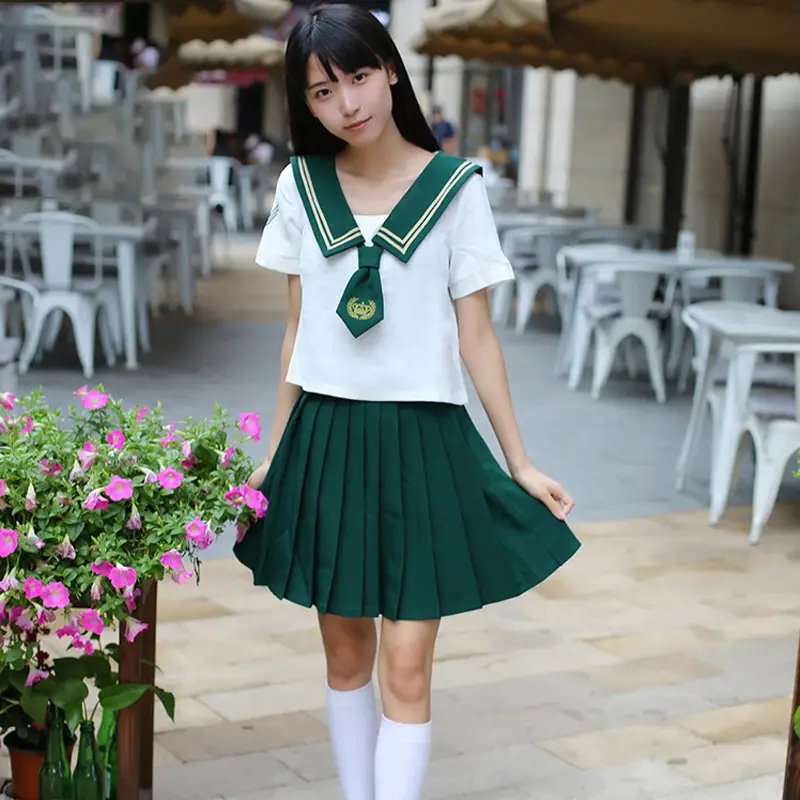 Japanese School Style Sailor Suit Set Light Blue — feature 7