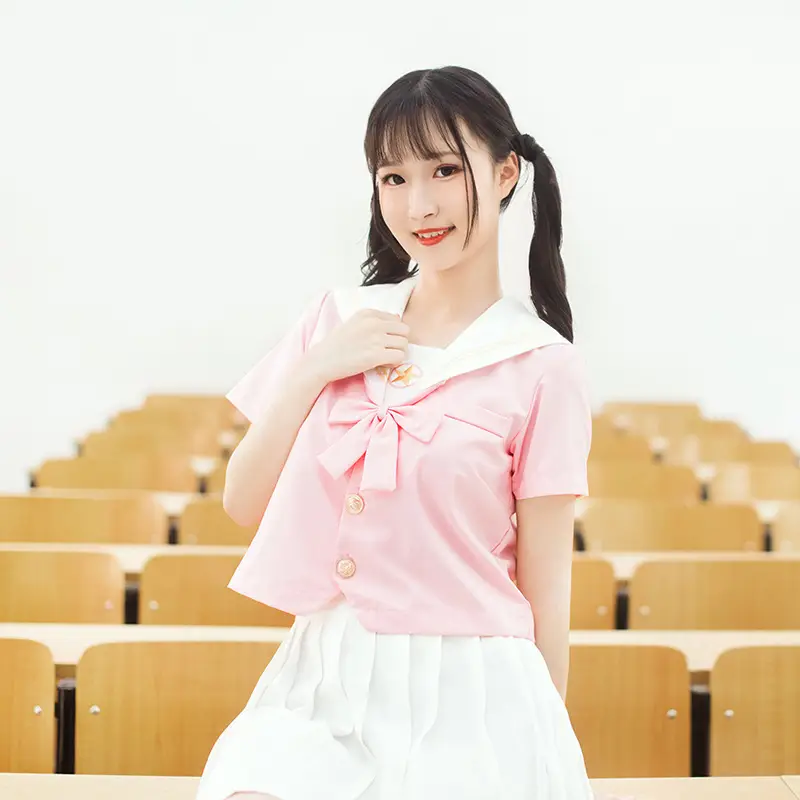 Japanese School Style Sailor Suit Set Light Blue