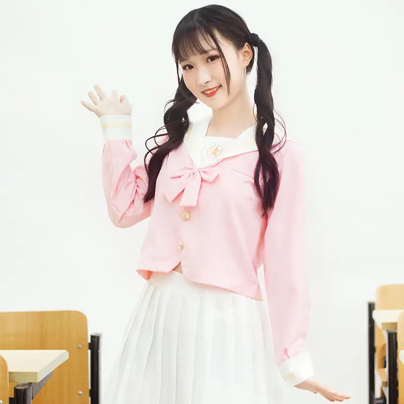 Japanese School Style Sailor Suit Set Light Blue