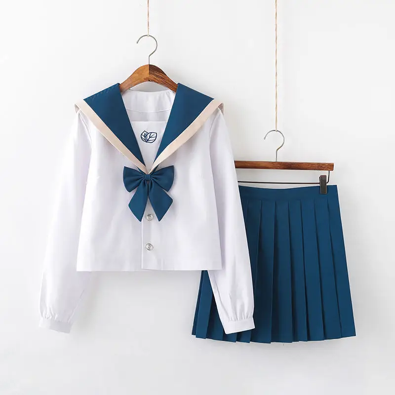 Japanese School Style Sailor Suit Set Light Blue