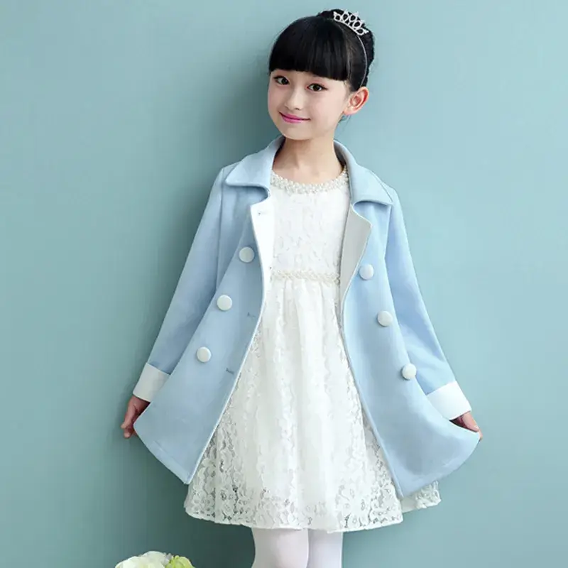 Girls Red Suede Trench Coat Large Winter Collection - Image 5