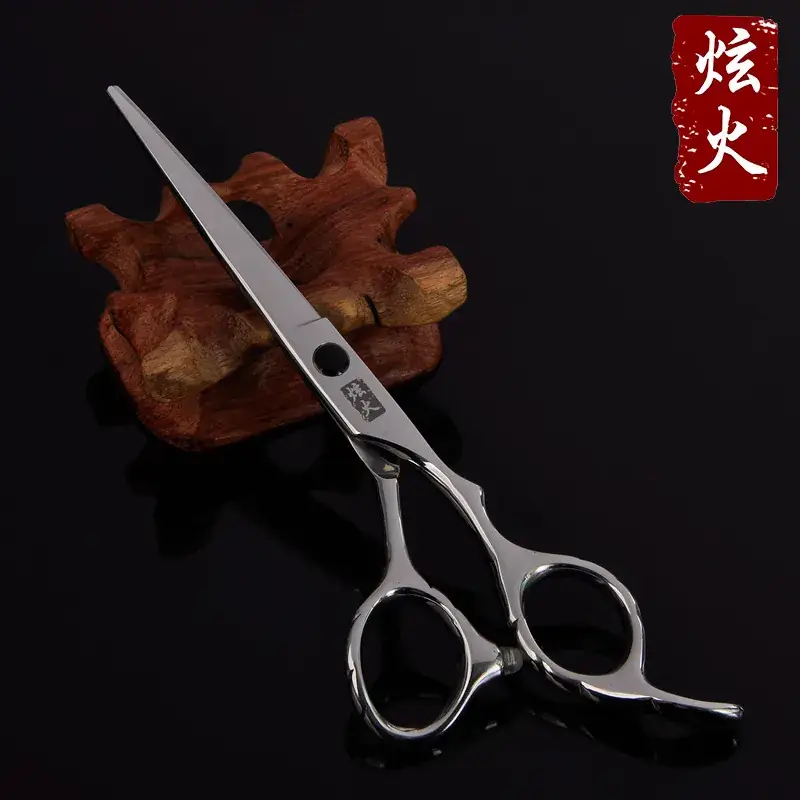 Silver Flat Cut Hair Scissors for Men Women - Image 2