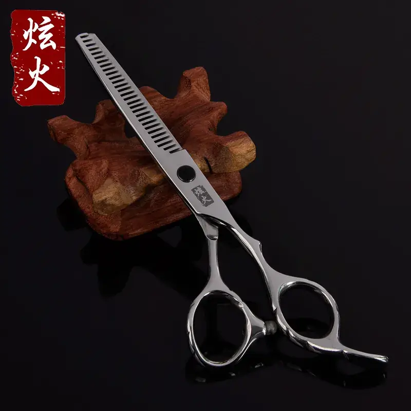 Silver Flat Cut Hair Scissors for Men Women - Image 3
