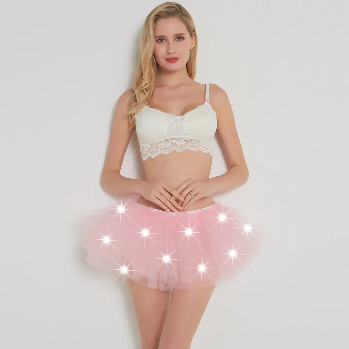 LED Luminous Mesh Ballet Skirt with Light