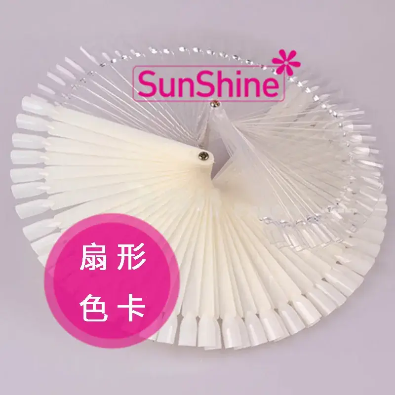 50 Pcs White Fan Shaped Nail Polish Color Plate - Image 2