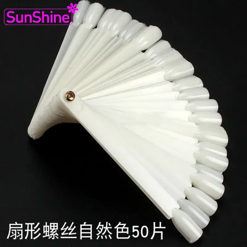 50 Pcs White Fan Shaped Nail Polish Color Plate - Image 4