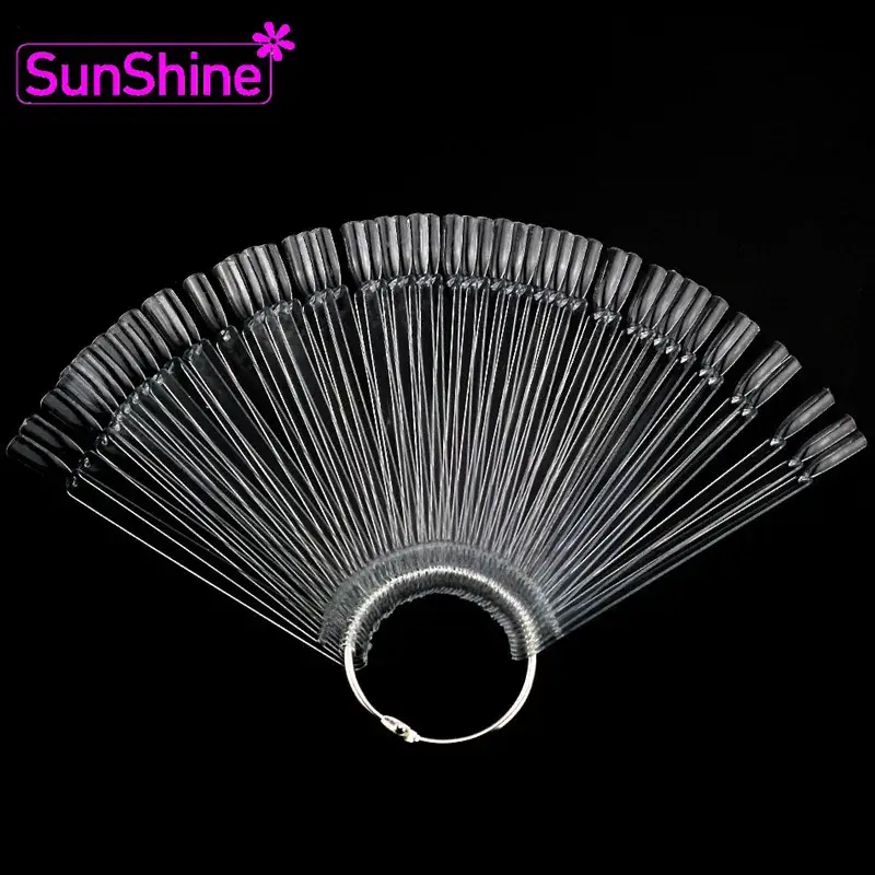50 Pcs White Fan Shaped Nail Polish Color Plate - Image 5