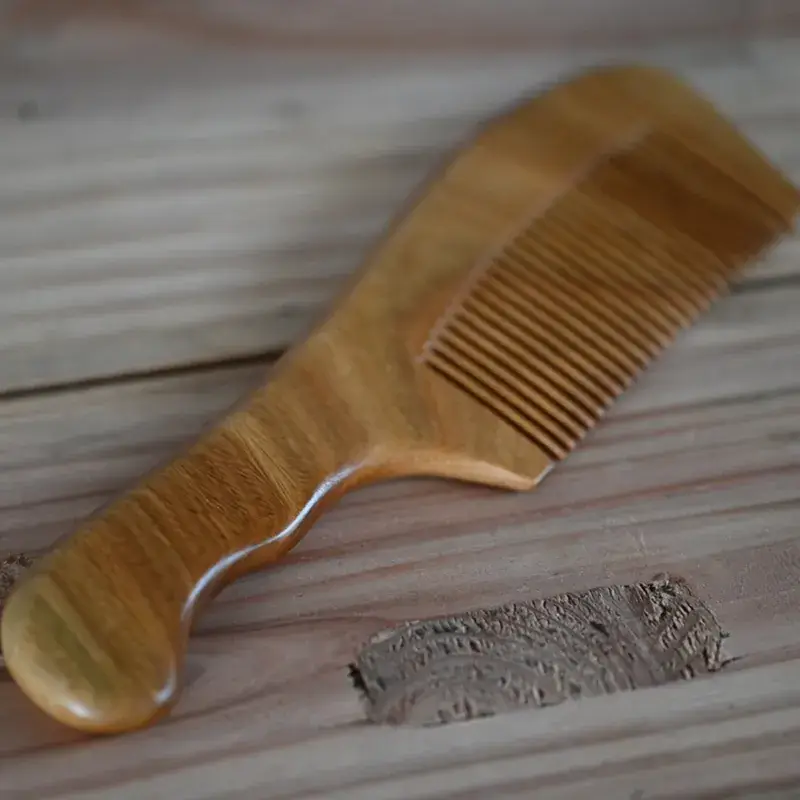 Fine-Toothed Wood Hair Combs for Men Women - Image 2