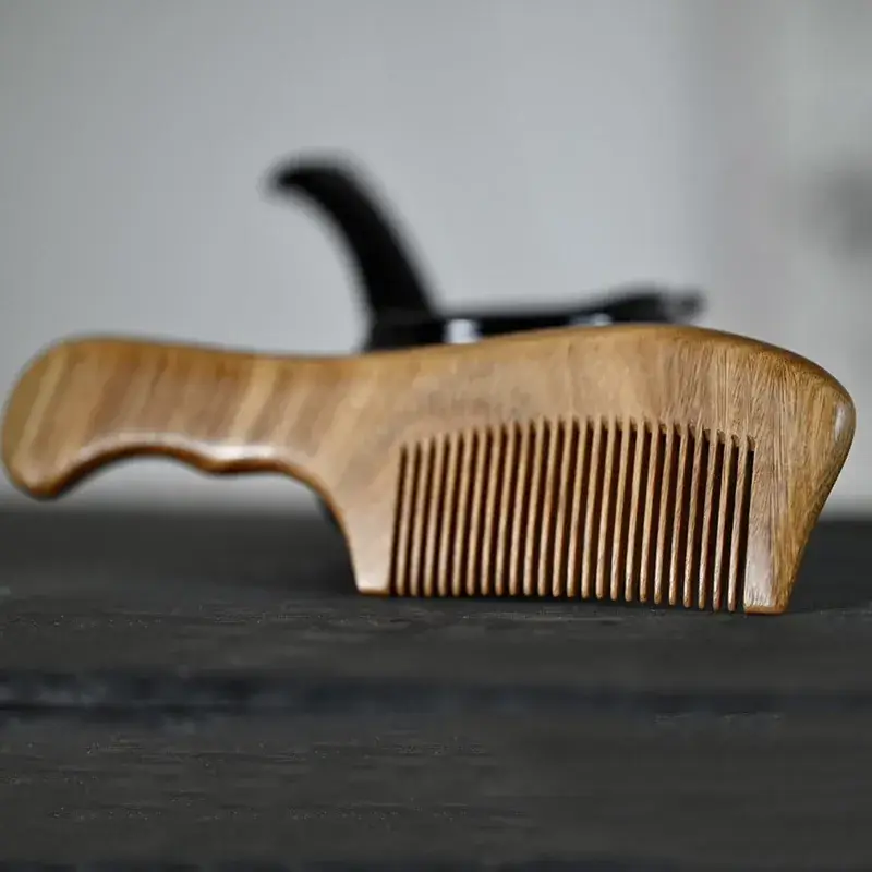 Fine-Toothed Wood Hair Combs for Men Women - Image 3